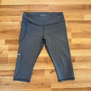 Under Armour Women's XXL HeatGear‎ Compression Capri Shorts Gray Plus Size